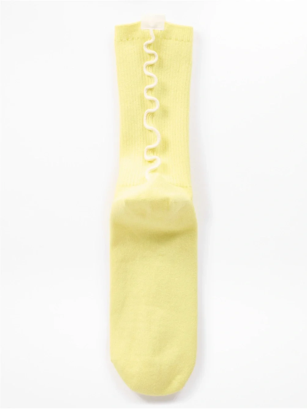 Women’s Athleta Ruffle Crew Socks Organic CottonYellow/White 2-pk Size small NEW